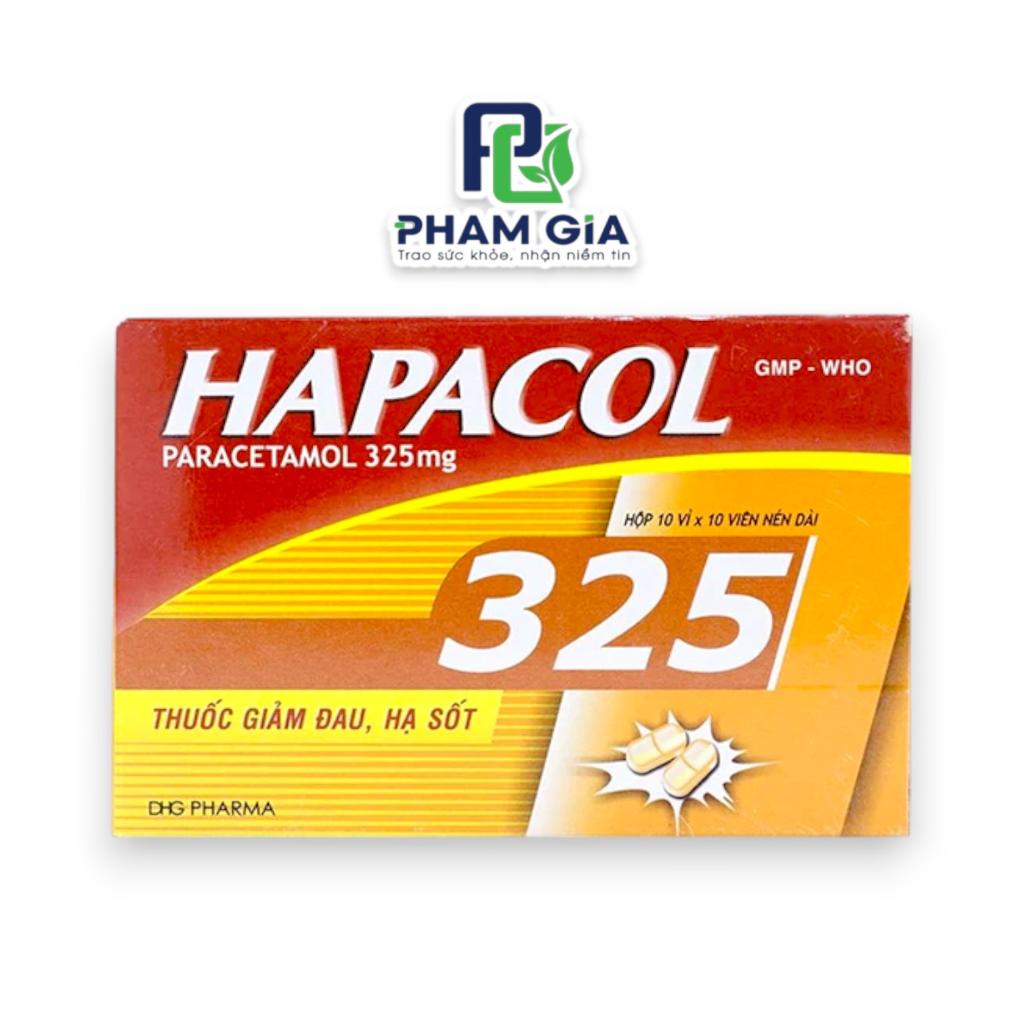Hapacol 325mg (Paracetamol) DHG_Hộp 10 vỉ x 10 viên