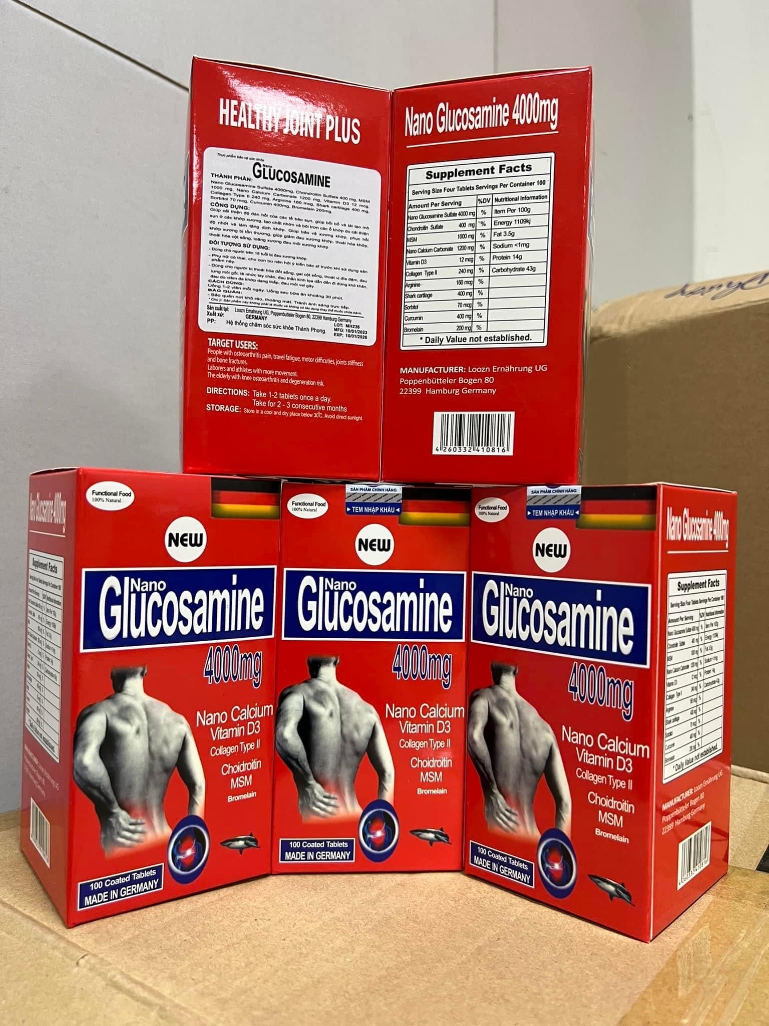 xương khớp Glucosamin 4000mg đỏ đức